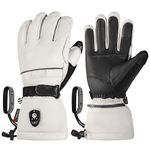SAVIOR HEAT Heated Gloves for Men Women, EH 8 Pro Electric Leather Ski Gloves for Extreme Cold -5℉, Aero-Grade Aerogel 3M Insulation, 3000mAh Rechargeable Battery Waterproof for Skiers