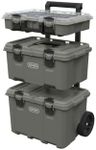 Keter Stack-N-Roll Outdoor Gear Organizer, 3-Piece Rolling Storage System