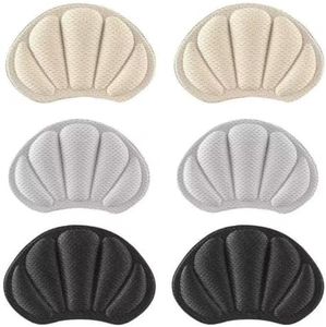 3 pares de taloneras, almohadillas antideslizantes para zapatos grandes, almohadillas antideslizantes para calzado deportivo de hombre y mujer (color piel + negro + gris)