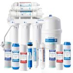 PureDrop RTW5AK Reverse Osmosis Alkaline Water Filter System, pH+ Alkaline Remineralization Under Sink RO Water Filter System, 6 Stage Reverse Osmosis Water Filtration Plus Extra 3 Filters, 50 GPD