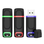 KEXIN 128 GB USB Stick 3.0 Memory Stick 64GB USB 3.0 Flash Drive USB Stick Cap Drive with LED Pen Drive Zip Stick for Computer, Tablet, TV, Car (Pack of 3, Green Red Blue, 128 GB)