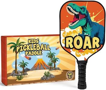 Dany x Kevin Kids Pickleball Paddle – Dinosaur Design for Ages 3–12 | Lightweight Fiberglass (0.37 lbs) | Small Grip for Easy Control | Fun Beginner Gift for Boys, Girls, Toddlers & Youth