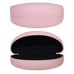 molshine Hard Shell Sunglasses Case,PU Leather Classic Large Glasses Case for Women Men Lady (Pink)