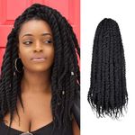 FFDDear 8 Packs Marley Hair 14 Inch Marley Twist Hair Afro Kinky Marley Braiding Hair Marley Hair for Woman Synthetic Marley Braiding Hair Extensions（14inch, 1B）