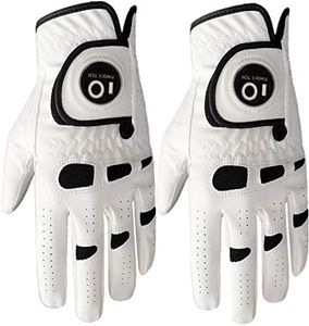 FINGER TEN Men’s Golf Glove Left Hand Right with Ball Marker Value 2 Pack, Weathersof Grip Soft Comfortable, Fit Size Small Medium ML Large XL (Cadet M, Worn on Left Hand)