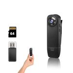 kaysunlink Upgraded Mini Body Camera 1080P Police Body Camera 64GB Memory Card, Night Vision, Body Worn Cam,Premium Portable, Wearable Patrol Video Recording Camcorder (64GB)