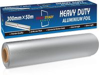 Premium Heavy Duty Aluminium Foil New Box | 50m x 30cm Wide Roll, 20 Microns Thick | Commercial Grade & Extra Thick, Strong Enough for Food Service Industry