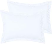 Mellanni Pillow Shams Set - 2 PC Iconic Collection Decorative Pillow Covers - Soft & Cooling Pillow Cases Wrinkle, Fade, Stain Resistant (Standard 20" x 26", White)