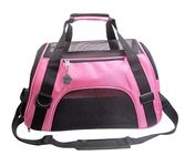 ZaneSun Cat Carrier,Soft-Sided Pet Travel Carrier for Small Cats,Dogs Puppy Comfort Portable Foldable Pet Bag Airline Approved (LightPink)