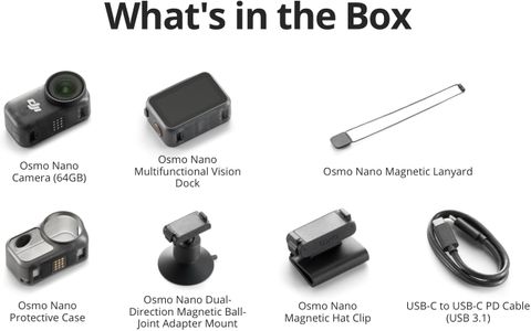 DJI Osmo Nano 4K Vlogging Camera – 64GB, 1/1.3″ Sensor, Wide FOV, Magnetic POV
