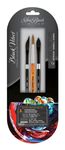 Silver Brush Limited WC-3206s Black Velvet Essential Brush Strokes Set, Premium Paintbrushes for Watercolor, Gouache, Inks, & Dyes, Set of 3, Round, Oval Wash, and Dagger Striper Brushes, Short Handle