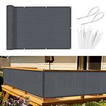 Sunnylaxx Balcony Privacy Screen 90x600 cm Fence Screen for Balcony and Patio, Balcony Cover, HDPE(185g/㎡) UV Protection Wind Protection, with Rope and Aluminium Eyelets Anthracite