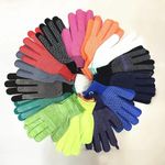 HIGHOPS Sports PVC DOTED Cotton Gloves Pair (L, neon/,Multi Colur)