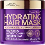 Hydrating Hair Mask for Damaged Hair - Keratin Hair Treatment w/ Argan & Coconut Oil | Biotin | Collagen - Deep Conditioner For Dry Hair, Hair Repair & Moisturizing Hair Mask for All Hair Types 10 Oz