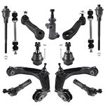 ASTARPRO 13pcs 8-lug Suspension Kit Front Upper Control Arms(Zerk) w/Ball Joints/Idler Arm And Pitman Arm/Tie Rod End Replacement for Avalanche Silverado 2500 Suburban GMC Sierra Yukon Hummer H2