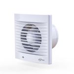 EINTTAX 4 Inch 100mm Silent Bathroom Extractor Fan, 12W Powerful Bathroom Extractor Fan, Airflow 130m³/h, Wall/Window Mounted Ventilation Exhaust Fan for Kitchen Bathroom Toilet - White