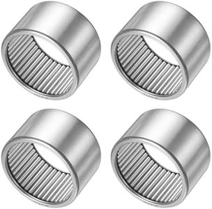 uxcell 2 Pcs B-2216 Needle Roller Bearings 1-3/8 x 1-5/8 x 1 inch Full Complement Drawn Cup, Open End, Chrome Steel Bearing