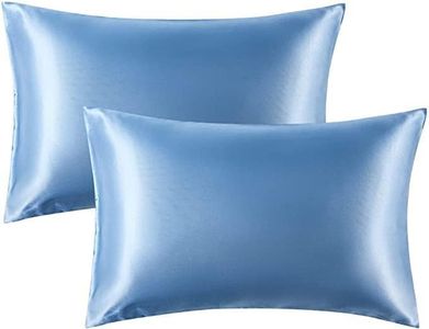 Luxury Silky Satin Pillowcase for Hair and Skin, 2-Pack - Standard Size Pillow Cases - Satin Silky Pillow Covers (2-Pack Standard, Airy Blue)