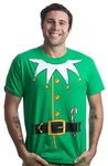 Ann Arbor T-shirt Co. Men's Santa's Elf Costume Jumbo Print Novelty Christmas Holiday Humor T-Shirt 3X-Large Green