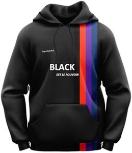 Campus Sophisticate Male Hoodies BLACK EST LE POUVOIR - Black Is Powerful (US, Alpha, XX-Large, Regular, Regular, Black)