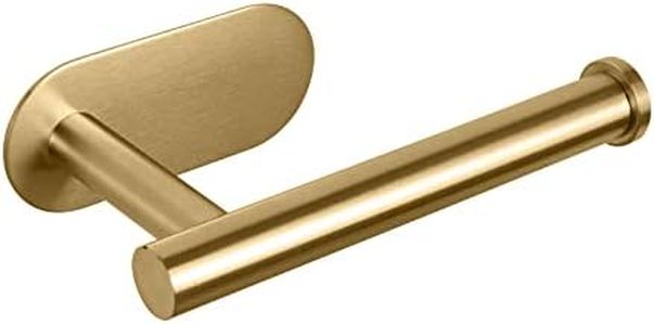 NearMoon Toilet Paper Holder Self Adhesive, Premium Thicken SUS304 Stainless Steel Rustproof Adhesive Toilet Roll Holder no Drilling for Bathroom, Kitchen, Washroom (1 Pack, Brushed Gold)