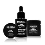 Brickell Men's Advanced Anti-Aging Routine, Night Face Cream, Vitamin C Facial Serum and Eye Cream, Natural and Organic, Scented