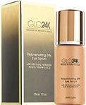 GLO24K Eye Serum with 24k Gold, Hyaluronic Acid, and Vitamins A,C,E. Potent Formula for the Delicate Skin around the Eyes.