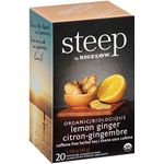 steep by Bigelow Organic Lemon Ginger Herbal Tea Bags, 20 Count Box (Pack of 6), Caffeine Free Herbal Tea, 120 Tea Bags Total