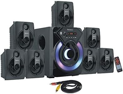 TRONICA Series 7.1 Channel Home Theater System � Bluetooth, USB, FM, SD, AUX, RCA Inputs, LED TV Compatible, 4" Active Subwoofer, 3" Passive Radiator, Vivid Lighting, Wireless Remote