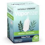 Vaporeze Vapor Pads, Soothing All Natural Eucalyptus + Menthol Scent, Universal Refill Pad for Humidifiers, Vaporizers and Plug-Ins, 8 Hour of Vapors for Congestion Relief, Non Medicated (24)