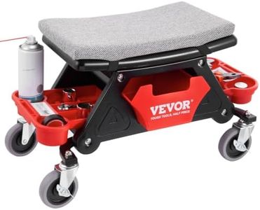 VEVOR Mechanic Stool 300 LBS Capacity Garage Stool Gift for Men, Heavy Duty Rolling Mechanics Seat, with Three Slide Out Tool Trays and Drawer, Tools for Automotive Auto Repair