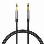 MaGeek 3.3 feet 3.5mm Audio Aux Cord, Male to Male Auxiliary Cable for Car, Home Stereo, iPhone, Smartphone, iPod, iPad or Any Audio Device with 3.5mm Aux Port 24k [Gold-Plated, Black]