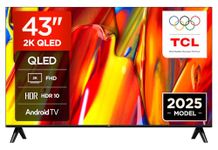 TCL 43V5C-UK 43Inch Full HD Smart QLED Direct LED TV with Android TV and HDR - Compatible with Google Cast and Google Home, Slim Design