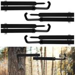 Maxcheck 4 Pack Tree Stand Bow Hanger 13 Inches Bow Hooks for Hunting Folding Bow Holder Archery Shooting Gear Accessories Outdoors Sports Supplies (Black)