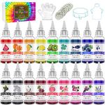 Tie Dye Kit - 18 Colors Permanent Fabric Dye with Rubber Bands, Gloves, Table Cover, Apron for Tie-Dye Art - All-in-1 Non Toxic Textile Paint Dye for DIY Shirt, Hoodie Clothing Painting