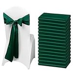 50 PCS Satin Chair Sash Chair Decorative Bow Designed Chair Cover Chair Sashes for Thanksgiving Wedding Christmas Banquet Party Home Kitchen Decoration (Forest Green, 7 x 108 inch)