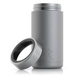 RTIC Craft Can Cooler Insulated, Drink, Beverage, Bottle, Soda Can Cooler with Lid, Stainless Steel Metal, Double Wall Insulation Coozie for Cans, Sweat Proof, Graphite, Matte, 16oz