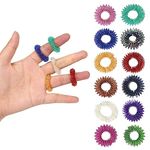 Steemjoey 12 PCS Fidget Rings Acupressure Rings Spiky Sensory Finger Rings for Kid Adults, Acupuncture Massage Rings Set for Stress Relief Anxiety Promoting Blood Circulation