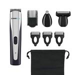 Conair Lithium Ion Powered All-in-1 Men's Face & Body Trimmer, Cordless/Rechargeable, Silver/Black