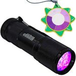 HQRP Professional 9 LED 365 nM Wavelength UV Ultraviolet Blacklight Flashlight plus Sun Meter