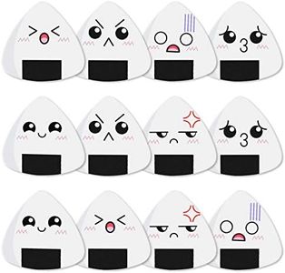 Dulphee Guitar Picks White Sushi Rice Balls Pattern Guitar Picks Classical Triangle 0.96mm Heavy Guitar Plectrums 12 Pack for Bass, Acoustic & Electric Guitars