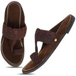 DFR Ethnic Sandals for Boys Men, Comfortable Men's Rajasthani Slippers Chappals, Color – Maroon, UK Size 9