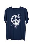 Wear Your Opinion Mens S to 5XL Graphic Printed T-Shirt (Design: Peace Bird,Navy,Large)