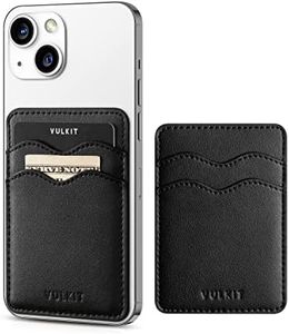 VULKIT Phone Card Holder Slim Leather Adhesive Pocket RFID Blocking Credit Card Sleeves Sticker for Back of Smartphone(Black)