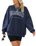 Voqeen Women's Oversized Sweatshirts Crewneck Long Sleeve Casual Loose Pullover Tops Los Angeles Y2K Boy Friend Tops