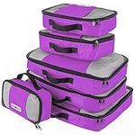 Savisto Packing Cubes 6 Piece Set, Durable & Lightweight Travel Essentials for Suitcases - Includes 1 XL, 2 L, 2 M, 1 S - Available in 8 Stylish Colours - Purple