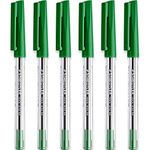 STAEDTLER Medium 0.5mm 430 M Stick Ballpoint Pens Writing Pen Smooth - Green Ink - Pack of 6