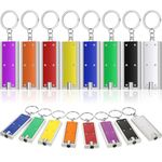 16 Pieces Mini Keychain LED Lights Keychains Flashlight Assorted Color Ultra Bright Flashlight Portable Key Chain Flash Light Torch Key Ring Powerful Keychain Lights for Outdoor Camping Activity, As