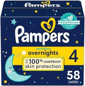 Pampers Diapers Size 4, 58Count - Swaddlers Overnights Disposable Baby Diapers, Super Pack