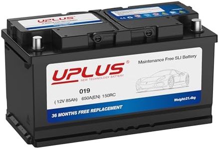 UPLUS 019 Car Battery, 12V 85Ah Maintenance Free Automotive Battery, 650A 150RC, for standard non-start-stop vehicles 351L x 174W x 188H(mm)